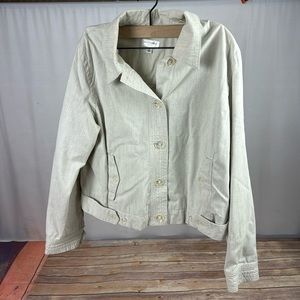 XL cotton off-white blazer jacket Mizrahi